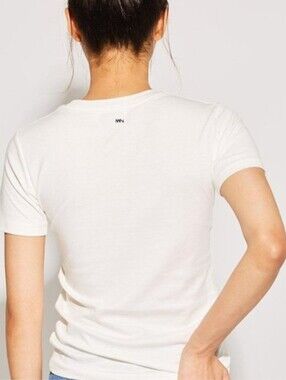 Misha Nonoo V-neck Tee in White EUC